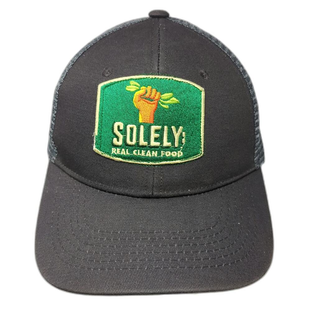 Gray Trucker Hat One Size Solely Real Clean Food Snapback Mesh Embroidered Logo